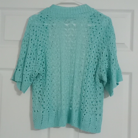 #451NWOT C Knitted Aqua Women's Cardigan. Size: Large - Picture 6 of 9